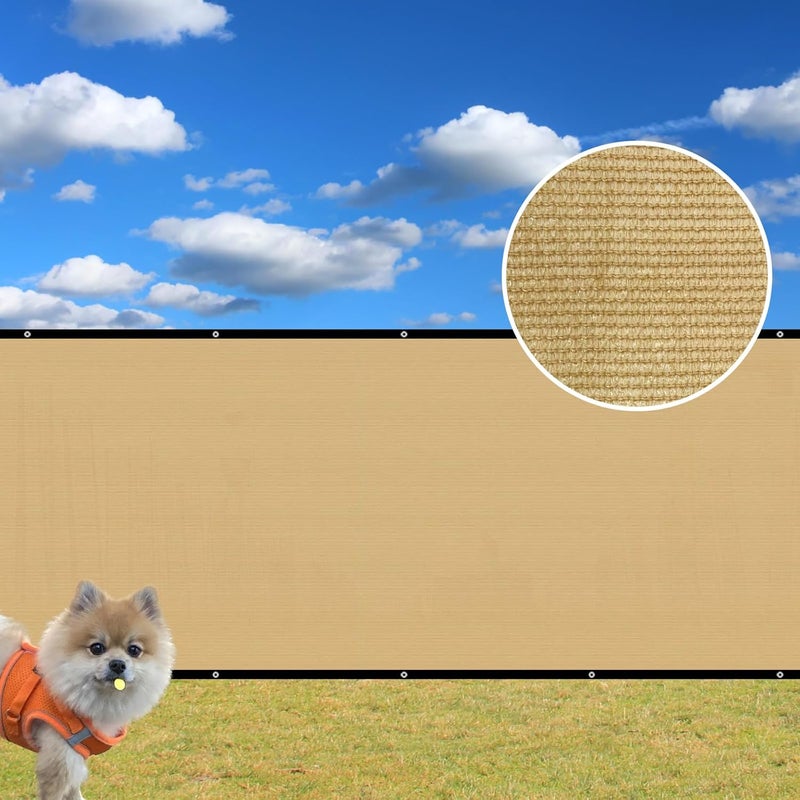 Shatex Balcony Privacy Screen Privacy Fence Screen 3x16ft Beige,Outdoor Heavy Duty 90% Blockage Shade Cover for Wall Garden Gazebo Backyard - Image 4